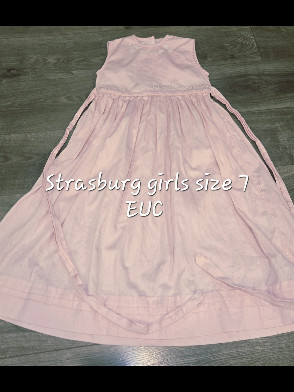 Strasburg Girls Light Pink Sleeveless Gathered Dress Size 7
